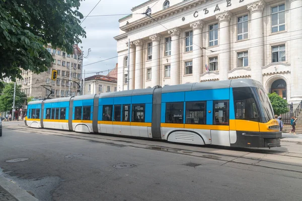 Sofia Bulgaria June 2022 Blue Yellow Pesa Tram Roduced Polish — Stock fotografie