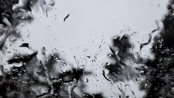 Splashes Water Droplets Car Window Water Droplets Running — Stockvideo