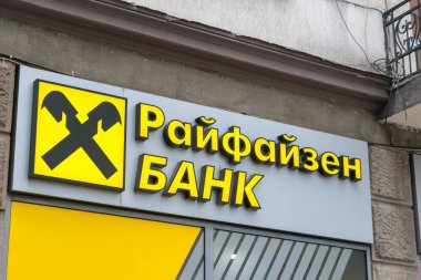 Sofia, Bulgaria - June 6, 2022: Logo of Raiffeisen Bank.
