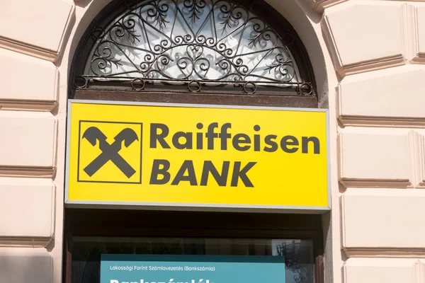 Debrecen, Hungary - June 11, 2022: Logo of Raiffeisen bank.