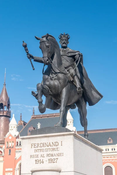 Oradea Romania June 2022 Equestrian Monument Ferdinand Romania — Foto de Stock