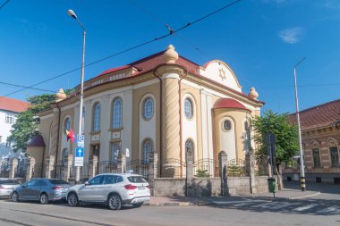 Oradea, Romania - June 10, 2022: Museum of Jewish History in Oradea (Aachvas Rein Orthodox Synagogue).