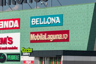 Oradea, Romania - June 9, 2022: Logo and sign of Bellona and MobilaLaguana.