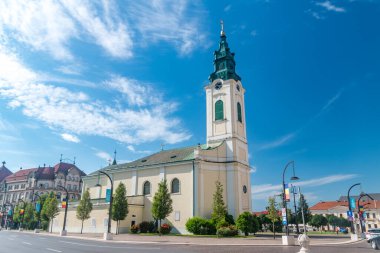 Oradea, Romania - June 10, 2022: Saint Ladislaus Roman Catholic Church on Union square.
