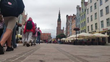 Gdansk, Poland - July 15, 2022: Long lane in Gdansk at cloudy day.