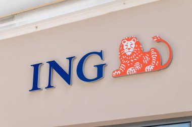 Krosno, Poland - June 12, 2022: Sign and logo of ING bank.
