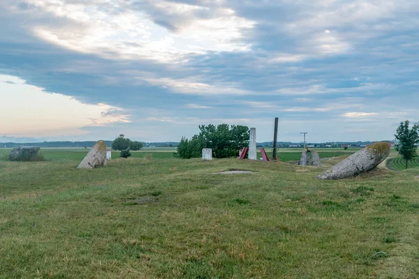 Border of three countries in Europe's Schengen Area. Border of Hungary, Austria and Slovak.