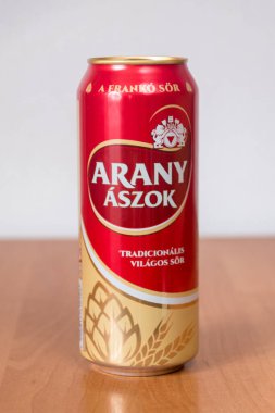 Deblin, Poland - June 13, 2022: Can of Arany Aszok beer.