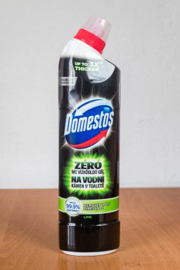 Deblin, Poland - June 16, 2022: Domestos Zero Limescale toilet cleaning product.