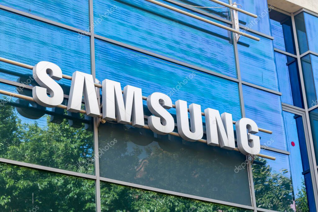 Debrecen, Hungary - June 11, 2022: Logo and sign of Samsung.