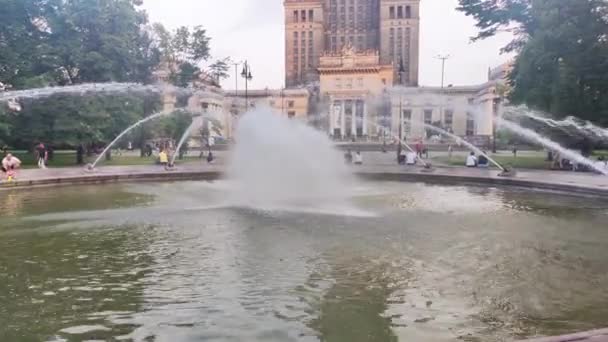 Warsaw Poland August 2022 Large Fountain Swietokrzyski Park Warsaw — 图库视频影像