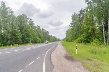 Ikla, Estonia - June 19, 2022: Road between Riga and Tallinn.