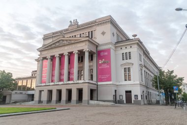 Riga, Latvia - June 20, 2022: The Latvian National Opera and Ballet (LNOB) in the morning.
