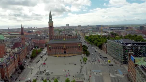 Koppenhága Dánia 2022 Július Légi Felvétel Koppenhágai Városházáról Hans Christian — Stock videók