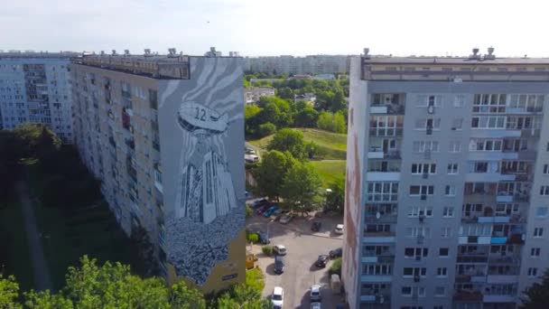 Гданськ Польща Липня 2022 Року Летіти Між Відомими Будівлями Настінними — стокове відео
