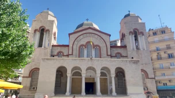 テッサロニキ ギリシャ 2022年9月29日 パナギアの聖教会 Dexia — ストック動画
