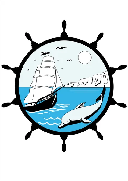 Emblema marino — Archivo Imágenes Vectoriales