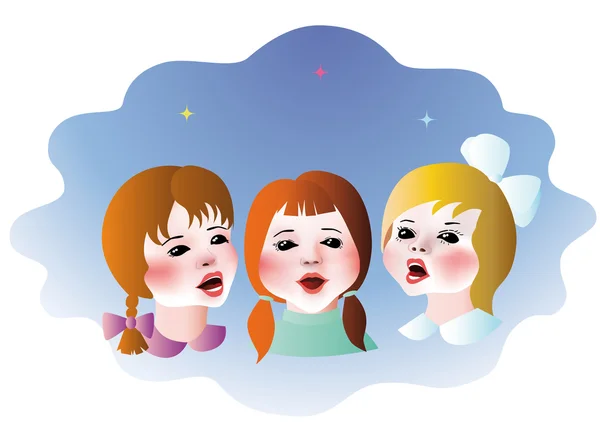 Singing children — Stock Vector