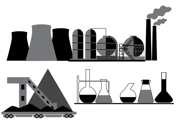 Carbón, química, industria petrolera — Archivo Imágenes Vectoriales