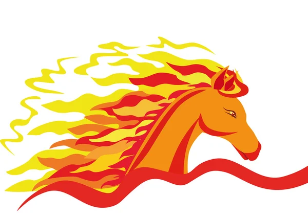 A fiery horse — Stock Vector