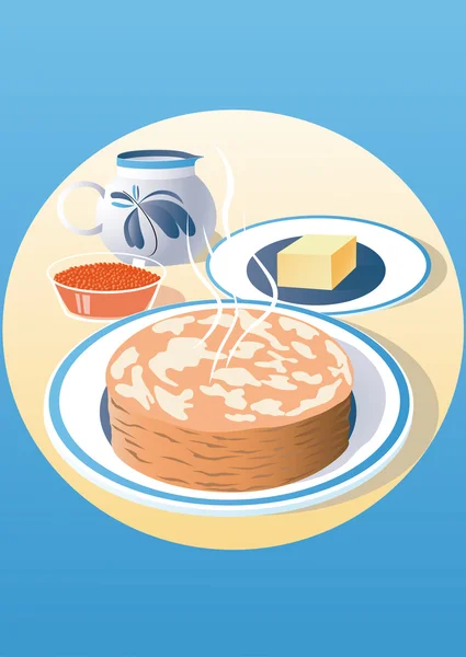 Pfannkuchen für die Fastnacht — Stockvektor