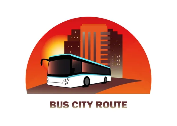 Λογότυπο Λεωφορείο Διαδρομή Της Πόλης Απομονώνονται Λευκό Φόντο City Bus — Διανυσματικό Αρχείο