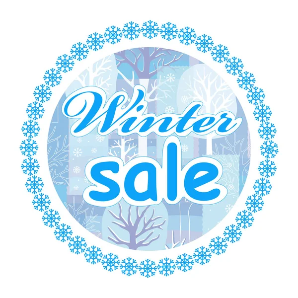 Winter Sale Illustration Design Forest Circle Isolated Stock Vector