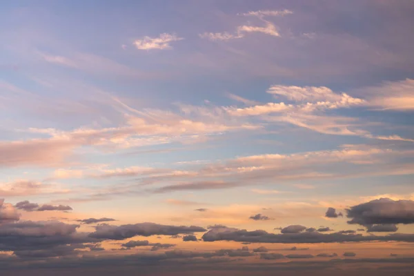 Beautiful Sky Replacement Background Pink Yellow Orange Colored Clouds Blue — Stock Photo, Image