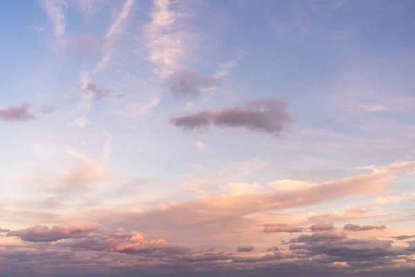 Beautiful Sky Replacement Background Pink Yellow Orange Colored Clouds Blue — Stockfoto