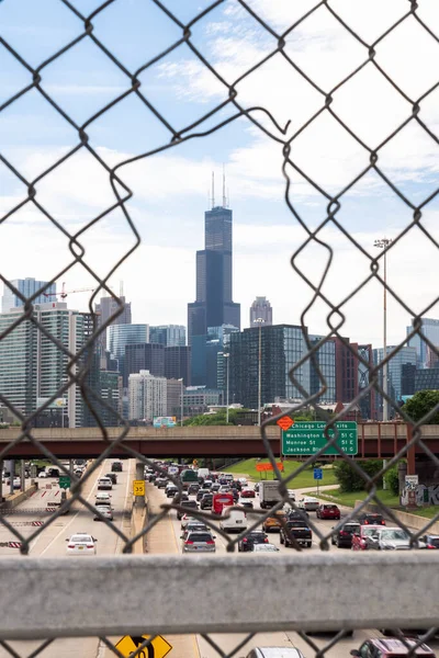 Chicago Ιουνίου 2022 Κίνηση Κάτω Από Τις Γέφυρες Περνάει Καθώς — Φωτογραφία Αρχείου