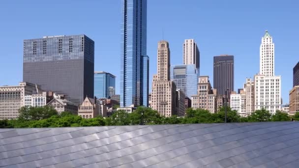 Chicago July 12Th 2022 Myriad Highrise Buildings Line Michigan Avenue — Vídeo de Stock