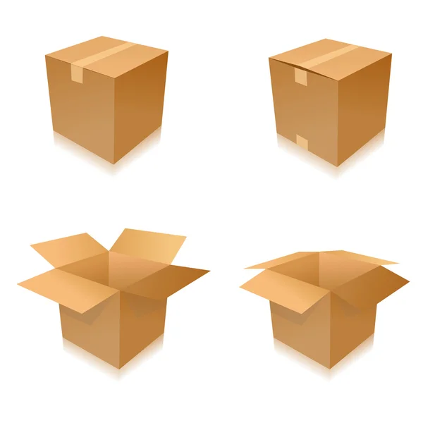 Parcel parcel delivery set transport box cardboard delivery parcel shipment tracking logistics — Stock Vector