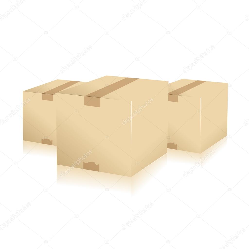 Shipping package parcel on White background created in Adobe Illustrator.