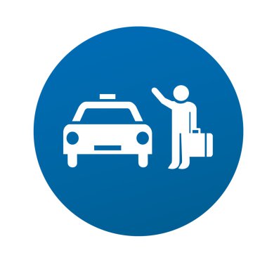 Taxi service car driver cap passenger transport minicomputer sign icon symbol traffic sign
