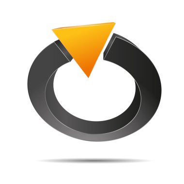 3D soyut ring inci üçgen piramit takı turuncu yaz güneş sembolü kurumsal tasarım simgesi logo marka