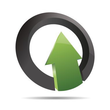 3D ok yeşil doğa ahşap yön halka açısal yükselme sembolü kurumsal tasarım simgesi logo marka