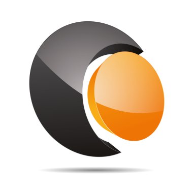 3D soyut kurumsal turuncu güneş yaz dairesel güneş tasarım simgesi logo marka üzerine gelin.