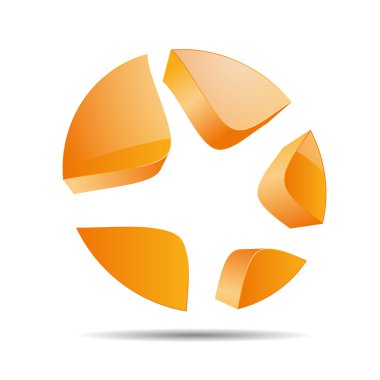 3D soyut daire kayan yıldız starlets kurumsal tasarım simgesi logo marka sembolü