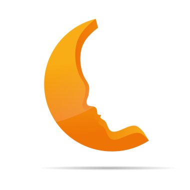 3D abstract figure head silhouette in a Circle symbol corporate design icon logo trademark clipart