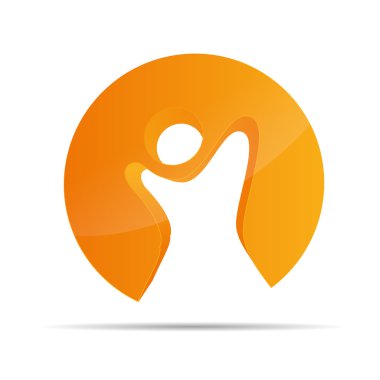 3D soyut resim daire stickman sembolü kurumsal tasarım simgesi logo marka