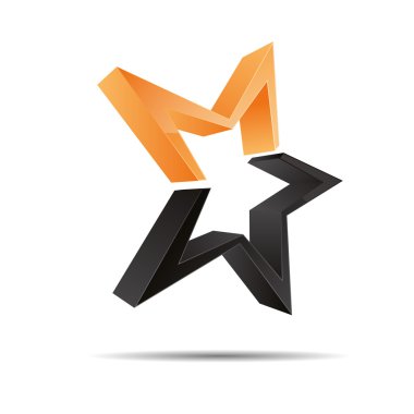 3D soyut kayan yıldız starlets deniz yıldızı simge kurumsal tasarım simgesi logo marka