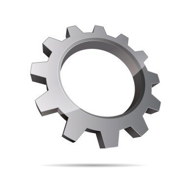 3D soyutlama pinyon tekerlekli motor mühendislik metal kurumsal logo tasarım simgesini işaret