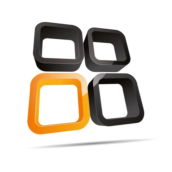 3D abstract corporate orange sun hotel summer round cube window design icon logo trademark — Stock Vector