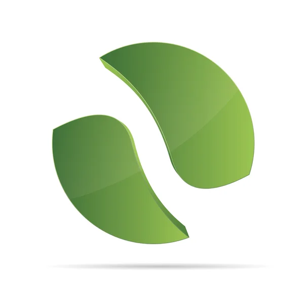 3D soyutlama logo dalga doğa bio Eko küre kurumsal logo tasarım simgesini işaret iş — Stok Vektör