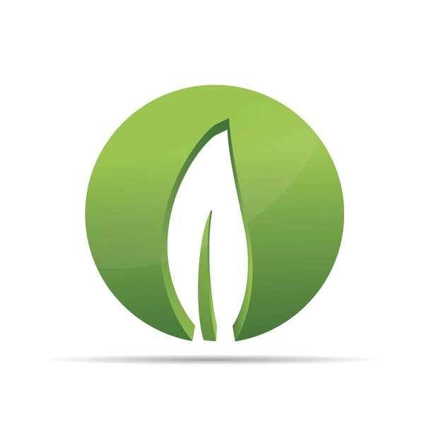 3 d 自然木緑の葉禅サークル ウェルネス コーポレート デザイン アイコンのロゴの商標 — ストックベクタ