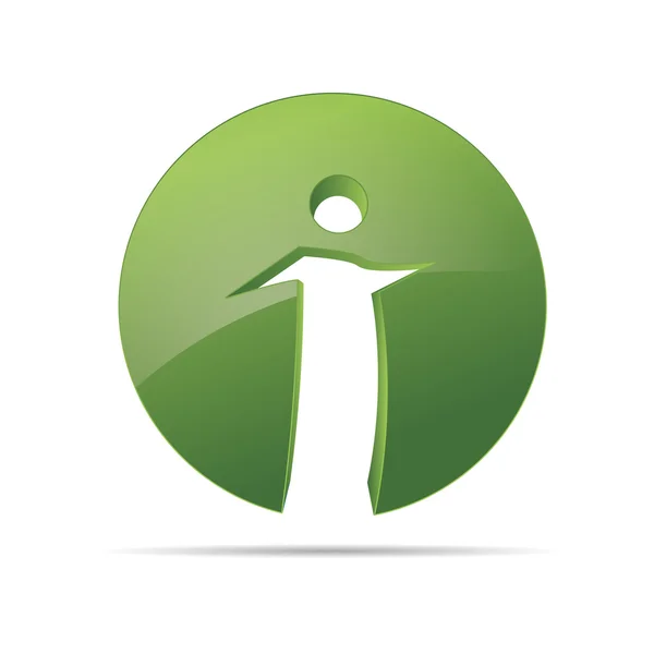 3D абстрактная фигура кружок stickman включены символ природы символа корпоративного дизайна иконка логотипа торговой марки — стоковый вектор