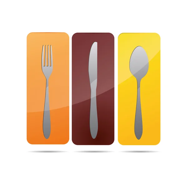 3D abstraction cookbook plate restaurant cutlery wineglass corporate logo design icon sign — Stock Vector