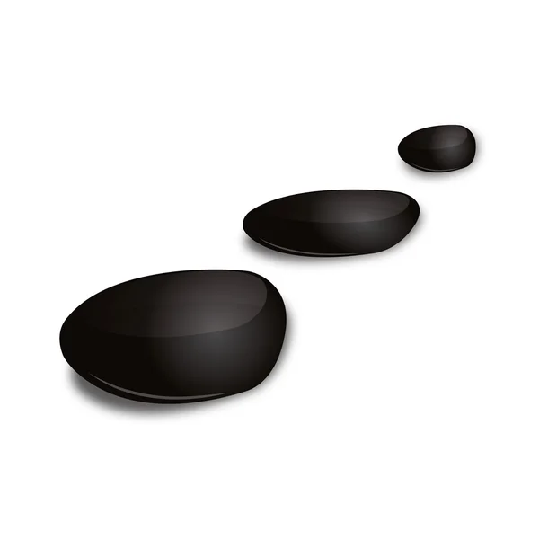 3D siyah bazalt taş Asya zen sağlık kurumsal tasarım simgesi logo marka — Stok Vektör