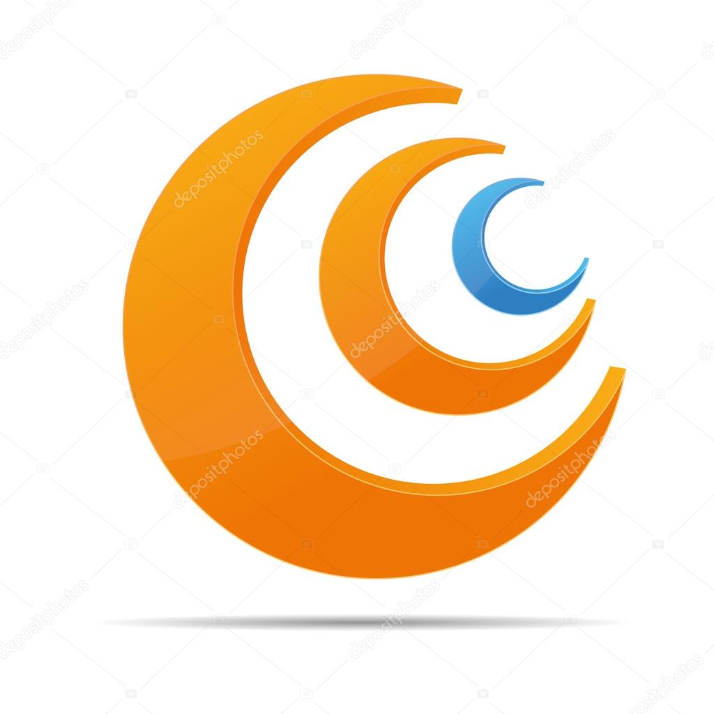 3D abstraction ring globe sphere moon sun corporate logo design icon sign business