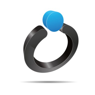 3D soyut ring inci su Takı Gelin mavi sembol kurumsal tasarım simgesi logo marka
